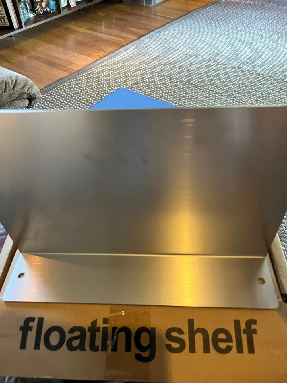 Floating Shelf 15 MM brushed, stainless steel Wall-Mount Shelf Silver brand new